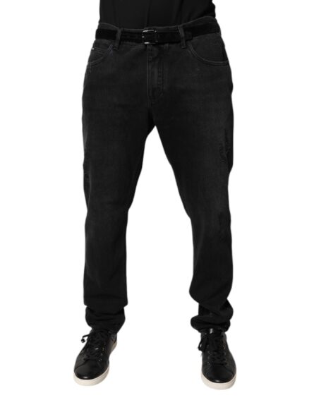 Black Cotton Skinny Men Denim Jeans - Image 7