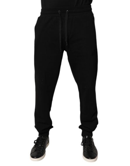 Black Cotton Mid Waist Jogger Sweatpants Pants - Image 7