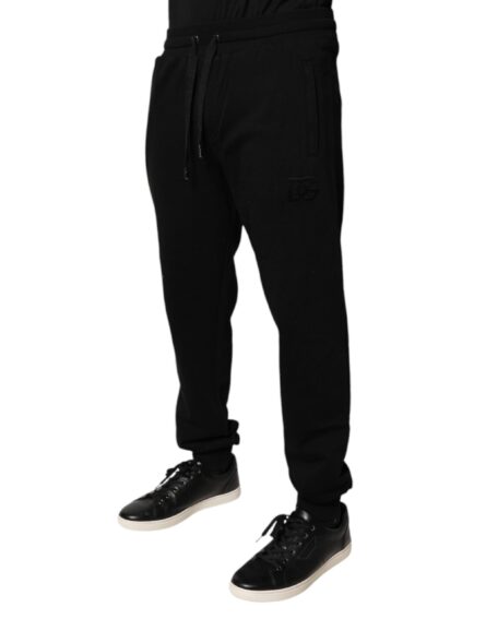 Black Cotton Mid Waist Jogger Sweatpants Pants - Image 9
