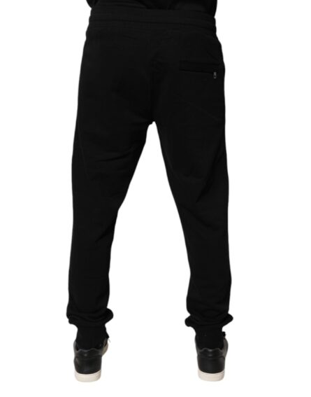 Black Cotton Mid Waist Jogger Sweatpants Pants - Image 10