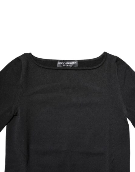 Black Viscose Long Sleeves Pullover Top - Image 10
