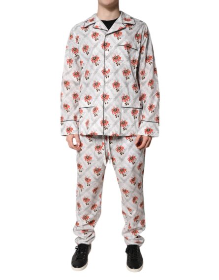 Multicolor Floral Print Cotton Pajama Set Sleepwear - Image 2
