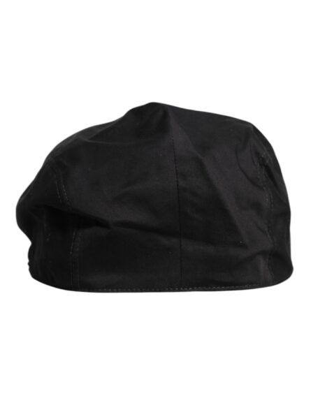 Black Cotton Newsboy Capello Cabbie Hat - Image 11