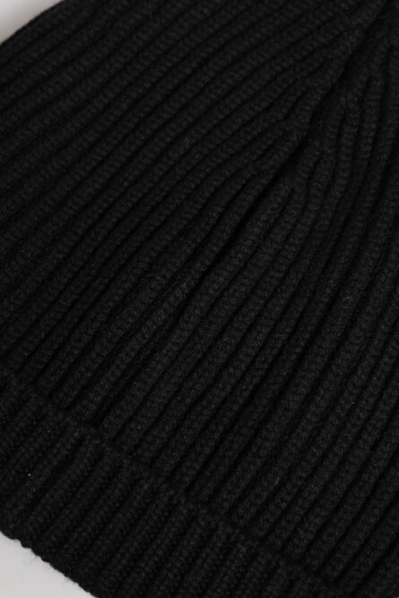 Black Cashmere Knitted Winter Beanie Hat - Image 4