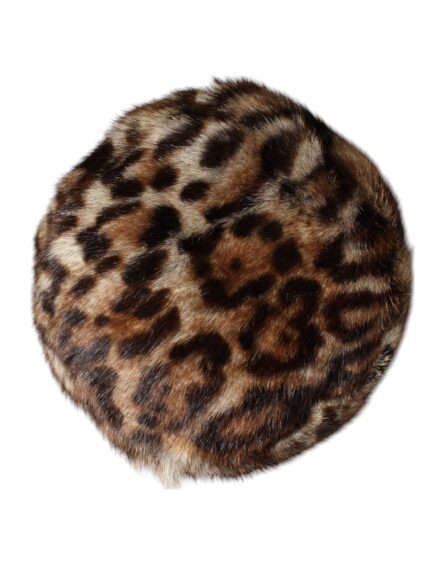 Brown Leopard Faux Fur Women Bucket Hat - Image 4