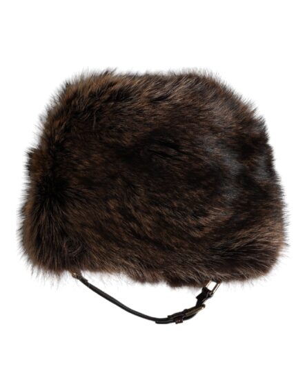Brown Fur Women Bucket Hat - Image 2