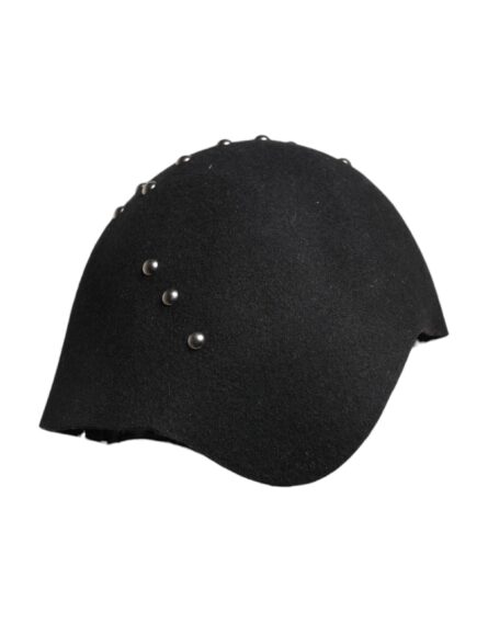 Black Wool Multicolor Embellished Cloche Hat - Image 4