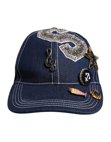 Blue Crystal Embellishment Baseball Cap - Image 2