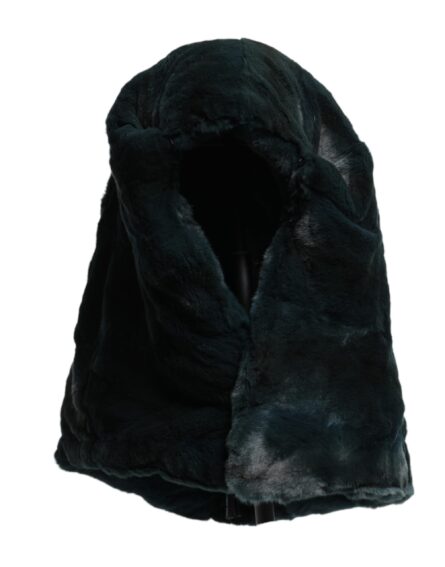 Black Weasel Fur Womens Beanie Hat - Image 3