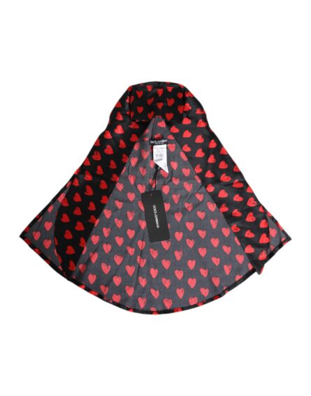Black Red Hearts Polyester Hat - Image 2