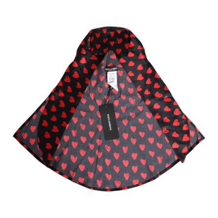 Black Red Hearts Polyester Hat - Image 3