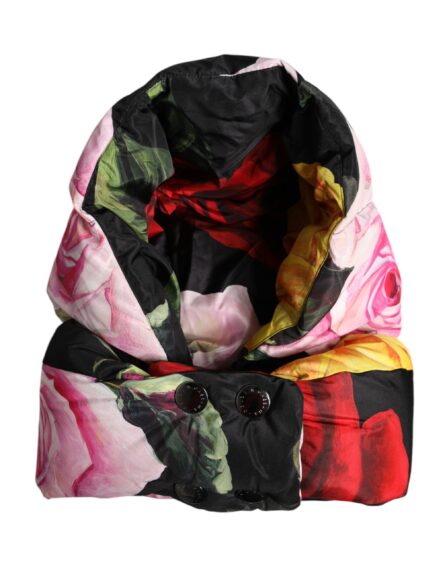 Black Floral Print Whole Head Wrap Hat - Image 2