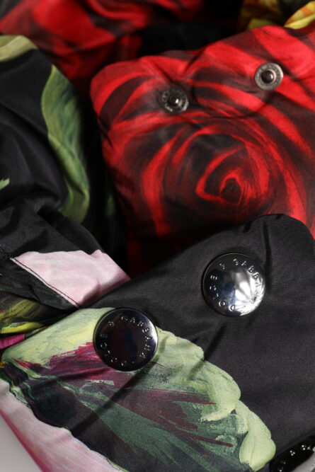 Black Floral Print Whole Head Wrap Hat - Image 6