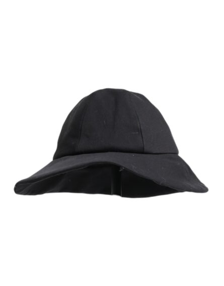 Black Cotton Wide Brim Bucket Hat - Image 3