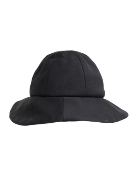 Black Cotton Wide Brim Bucket Hat - Image 4