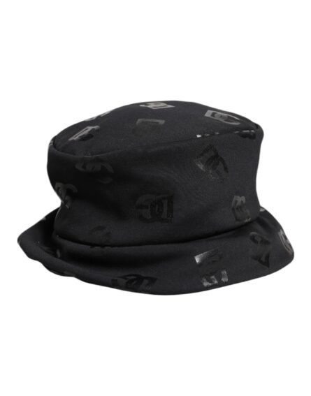 Black DG Monogram Polyester Jacquard Bucket Hat - Image 2