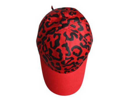 Red Cotton 6 Panels Women Baseball Cap - Image 7