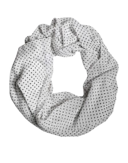White Polka Dots Polyester Wrap Shawl Scarf - Image 2