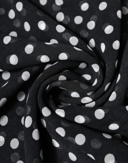Black Polka Dots Polyester Wrap Shawl Scarf - Image 4