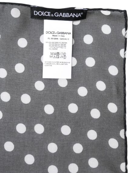 Black Polka Dots Polyester Wrap Shawl Scarf - Image 5