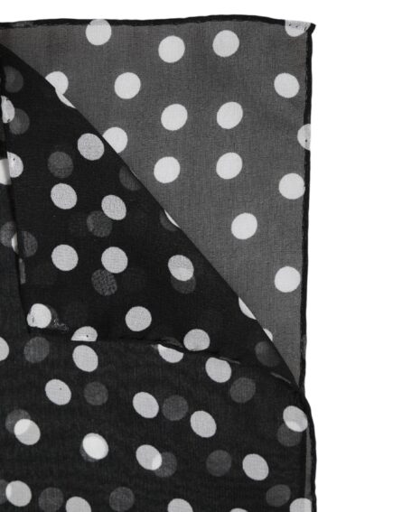 Black Polka Dots Polyester Wrap Shawl Scarf - Image 6