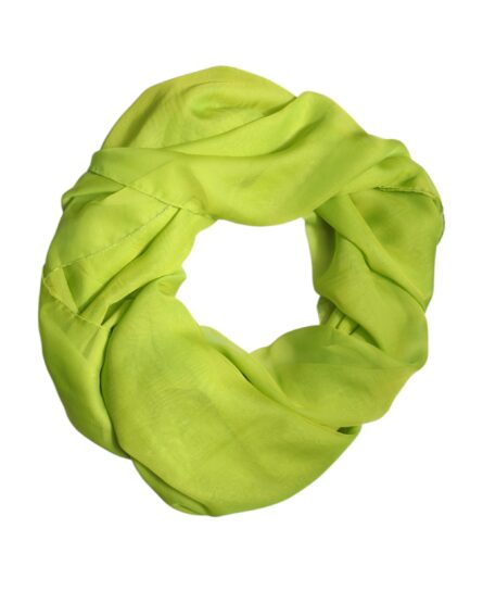 Green Silk Rectangle Wrap Shawl Neck Warmer Scarf - Image 2