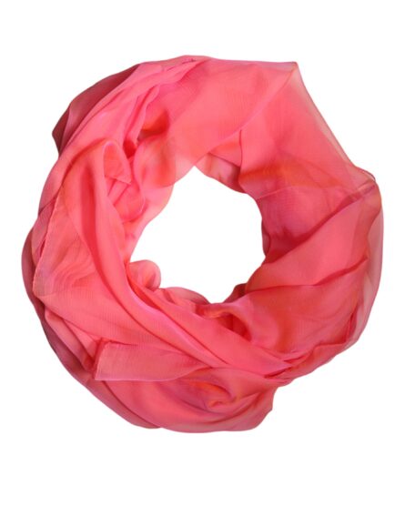 Pink Silk Rectangle Women Wrap Shawl Scarf - Image 2