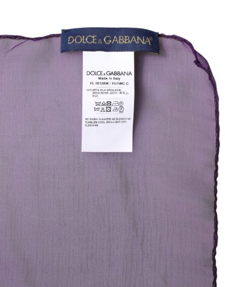 Purple Silk Rectangle Wrap Shawl Scarf - Image 5