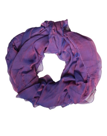 Purple Silk Rectangle Wrap Shawl Scarf - Image 2