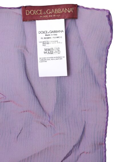 Purple Silk Rectangle Wrap Shawl Scarf - Image 6