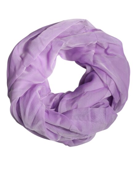 Purple Silk Rectangle Wrap Shawl Scarf - Image 2