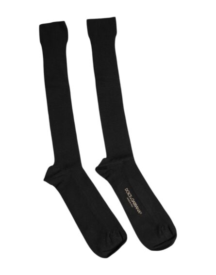 Black Viscose Logo Over The Calf Socks - Image 6