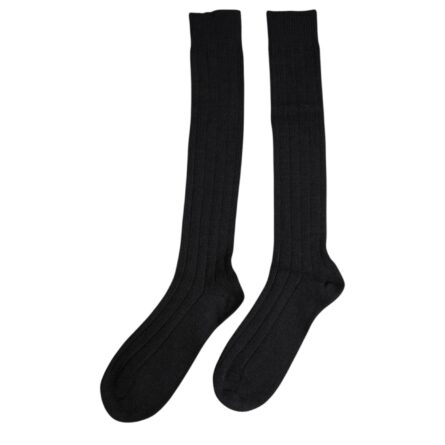 Black DG Logo Print Over The Calf Socks - Image 2