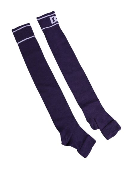 Purple Cotton DG Logo Print Open Toe Socks - Image 2