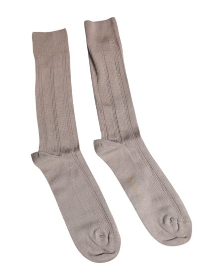 Brown Cotton Stretch Logo Over Calf Socks - Image 2
