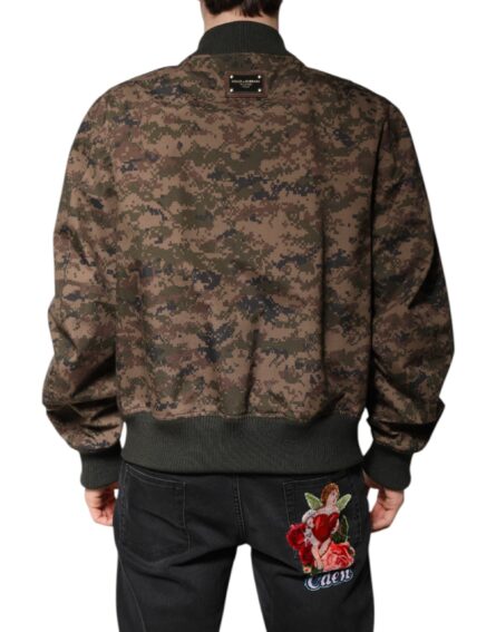 Brown Camouflage Bomber Full Zip Jacket - Image 8