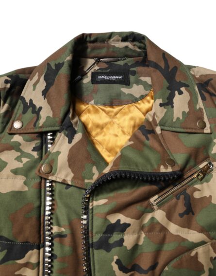 Multicolor Camouflage Nylon Biker Jacket - Image 5