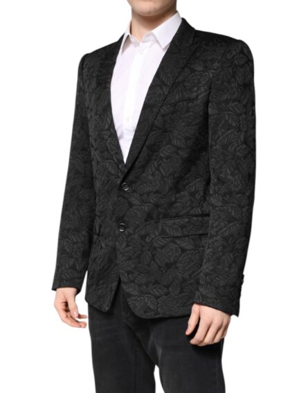 Black MARTINI Brocade Single Breasted Blazer - Image 3