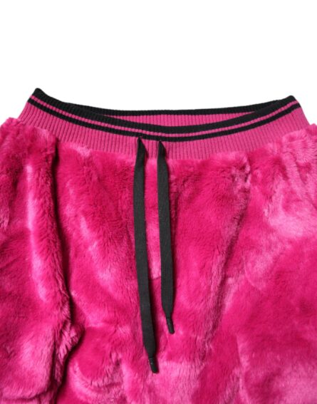 Pink Acrylic Cargo Jogging Sweatpants Pants - Image 4