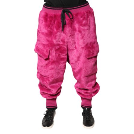 Pink Acrylic Cargo Jogging Sweatpants Pants - Image 5