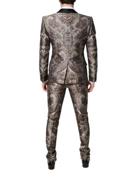 Multicolor Jacquard Single Breasted 3 Piece Suit - Image 4