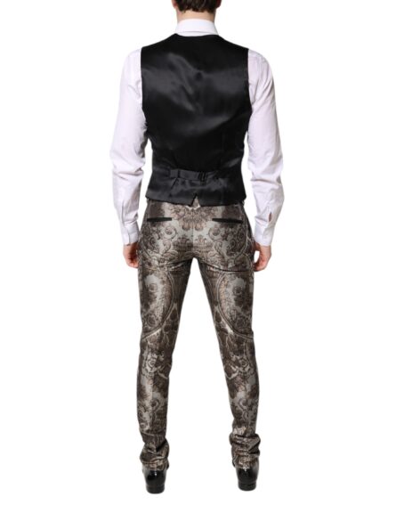 Multicolor Jacquard Single Breasted 3 Piece Suit - Image 7