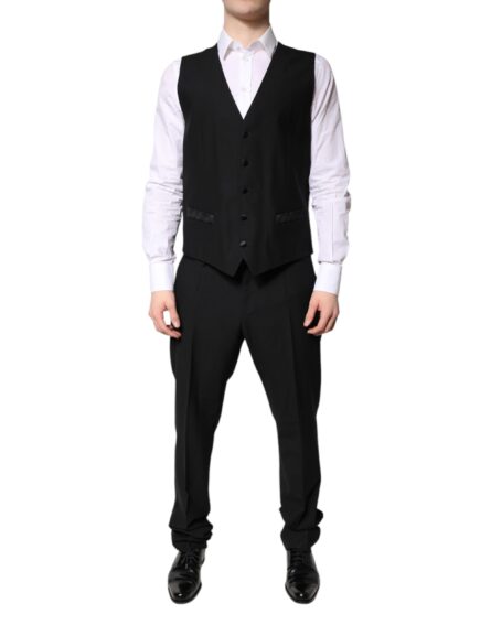Black Single Breasted Formal 3 Piece Suit - Image 5