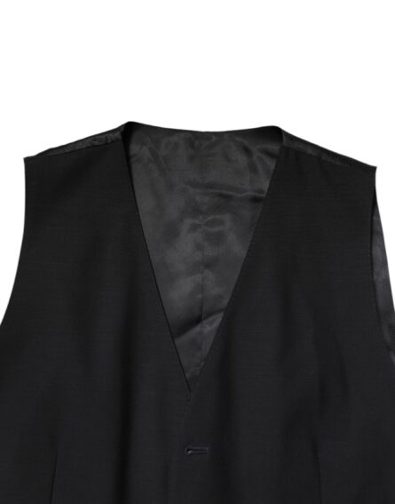 Black Single Breasted Formal 3 Piece Suit - Image 8