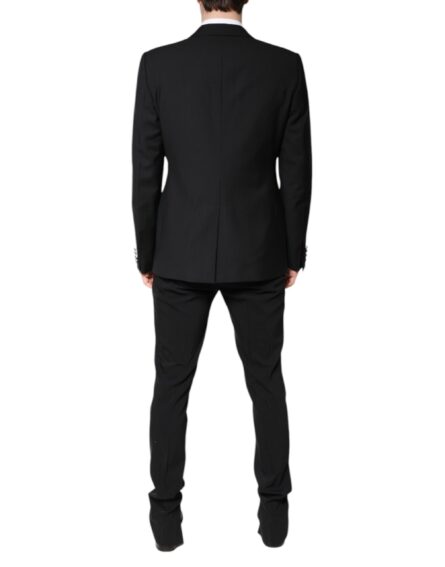 Black Wool Single Breasted Blazer Jacket - Image 4
