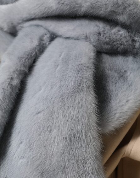 Powder Blue Mink Fur Neck Warmer Scarf - Image 3
