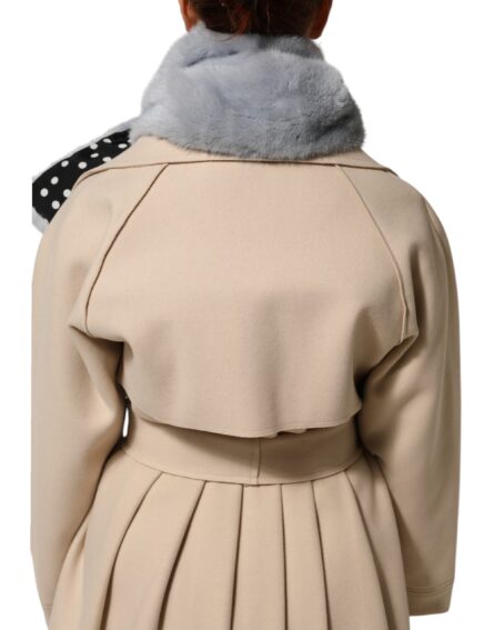 Powder Blue Mink Fur Neck Warmer Scarf - Image 4