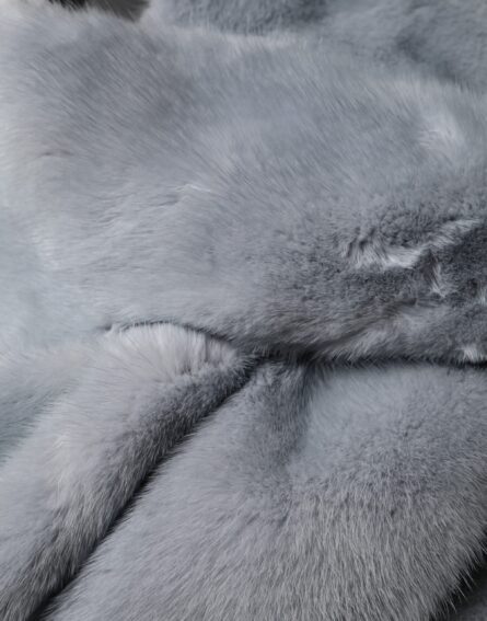 Powder Blue Mink Fur Neck Warmer Scarf - Image 6